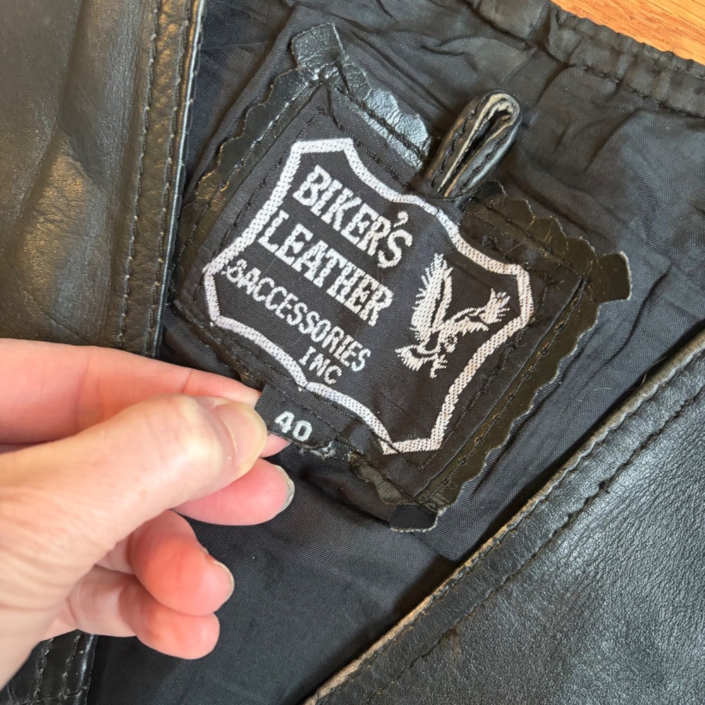Vintage Biker's Leather Accessories Plague Doctor Vest Goth Grunge Biker Size 40 - Picture 3 of 11